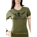 Écran Imprimé Équipé Femmes Armée Vert Mode T-shirt